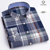 Fashion over size 7XL long-sleeve shirts for men 100%cotton Oxford slim fit plain shirt soft casual elegants designer clothes ShedPoundsPortal