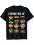 Filipino Food 101 Graphic T-Shirt, Casual Crew Neck, Cotton Blend Tee with Medium Stretch, with Popular Philippine Dishes Print ShedPoundsPortal