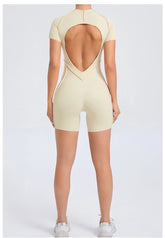 Short Jumpsuit Gym Clothes For Women Sportswear Fitness Overalls Backless Scrunch Booty Yoga Suit Sports Set Outfit ShedPoundsPortal