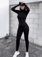 Sexy Black Jumpsuits Women New Autumn Long Sleeve Solid Bodycon Sports Rompers Female Streetwear Casual Skinny Fashion Overall ShedPoundsPortal