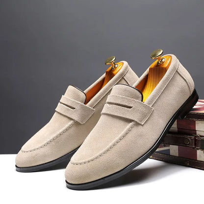 Fashion Man Casual Shoes Suede Genuine Leather Slip-on Light Comfortable Driving Loafers Moccasins For Men Party Wedding Flat
