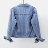 Women Jacket Turn-down Collar Classic Denim Jacket Single-breasted Buttons Chest Pockets Slim Fit Denim Hip Hop Streetwear Coats ShedPoundsPortal