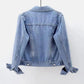 Women Jacket Turn-down Collar Classic Denim Jacket Single-breasted Buttons Chest Pockets Slim Fit Denim Hip Hop Streetwear Coats ShedPoundsPortal