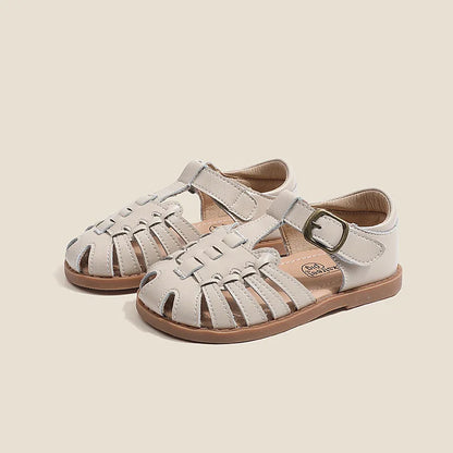 Children Sandals Unisex Kids Fashion Rome Braid Geniune Leather Sandal