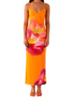 Women s Elegant Floral Print Sleeveless Maxi Dress with  Fit Spaghetti Straps for Summer Beach Party