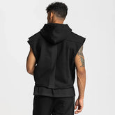 Mens Brand Gyms Clothing Bodybuilding Hooded Tank Top Cotton Sleeveless Vest Sweatshirt Fitness Workout Sportswear Tops Male ShedPoundsPortal