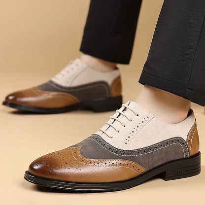 Luxury Men Dress Shoes Retro Brogue Shoes for Men Comfortable Business Casual Footwear High Quality Men Party Wedding Shoes 2025