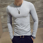 1pcs Spring Autumn Men Long Sleeve T Shirt Mens Thin Solid Casual T-shirts Classic Clothes Men&