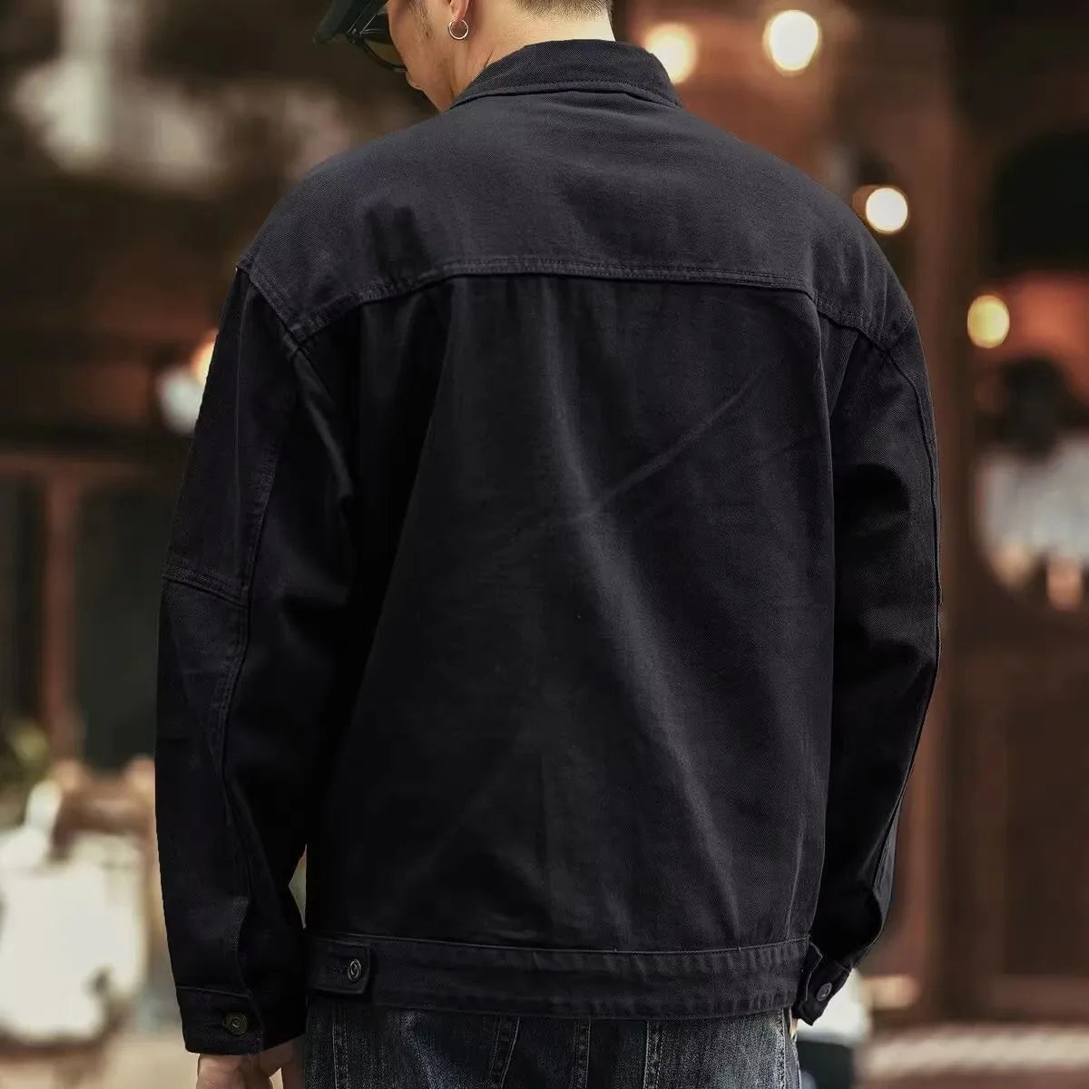 2025 Spring and Autumn New Fashion Solid Color Retro Cargo Jacket Men&