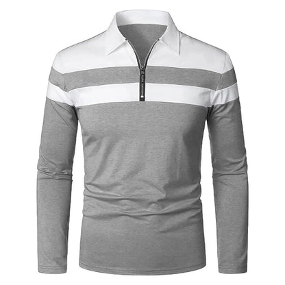 Color Block Shirt For Men Spring And Autumn Fashion Striped Color Ma