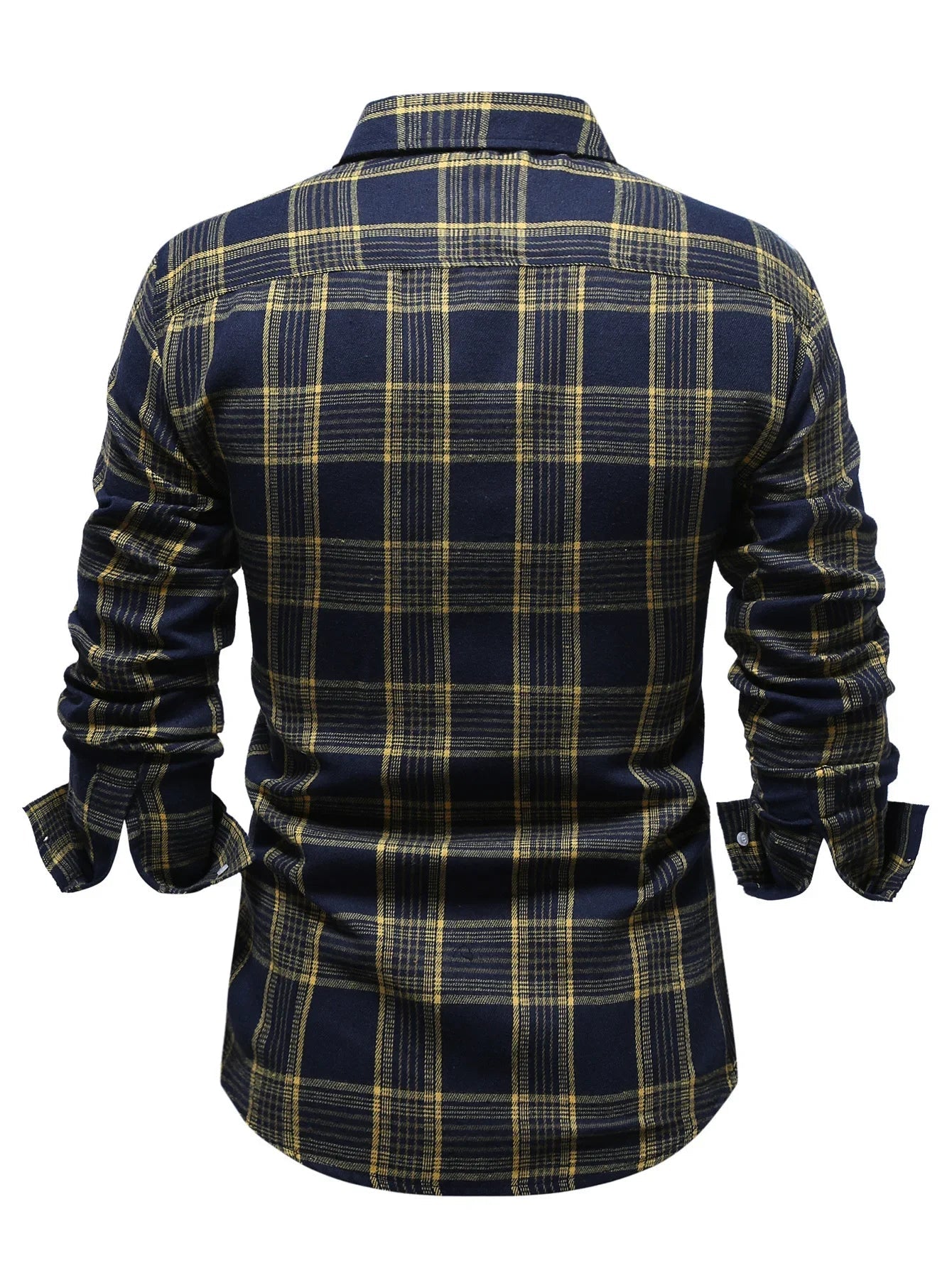 Casual Plaid Long Sleeve Men&