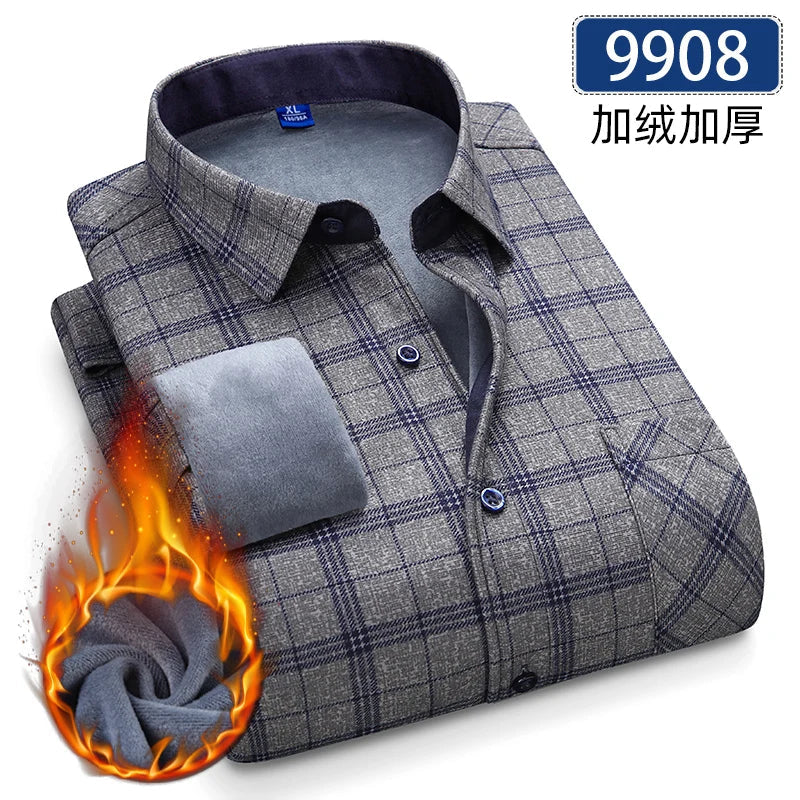Autumn and winter new fleece shirt men&