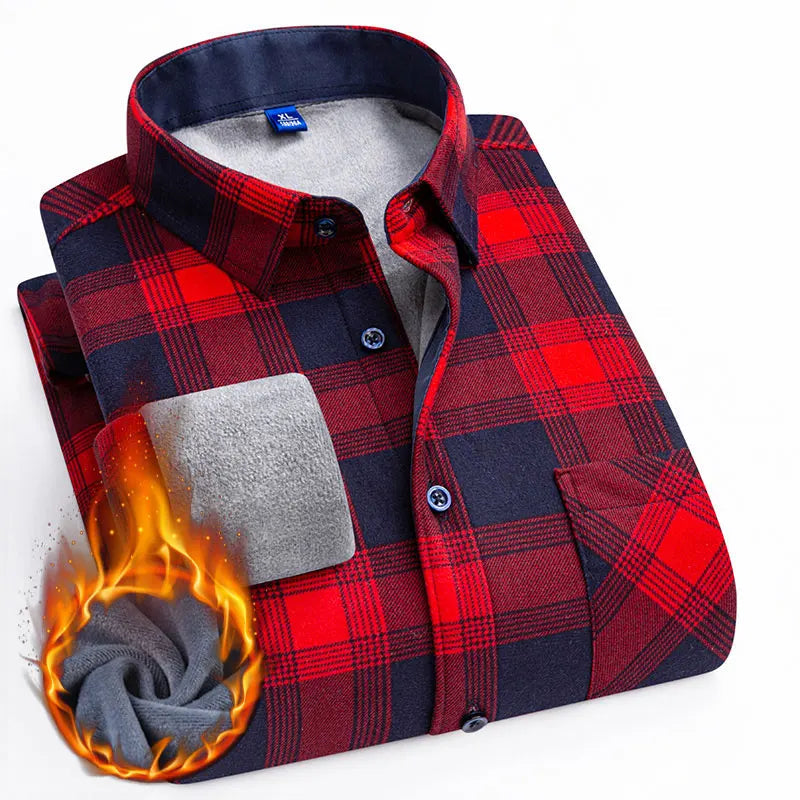 Autumn and winter new fleece shirt men&