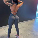 Sporty Jumpsuit Woman Short Lycra Fitness Overalls with Padding Workout Clothes for Women Gym Sets Womens Outfits Sportswear New ShedPoundsPortal