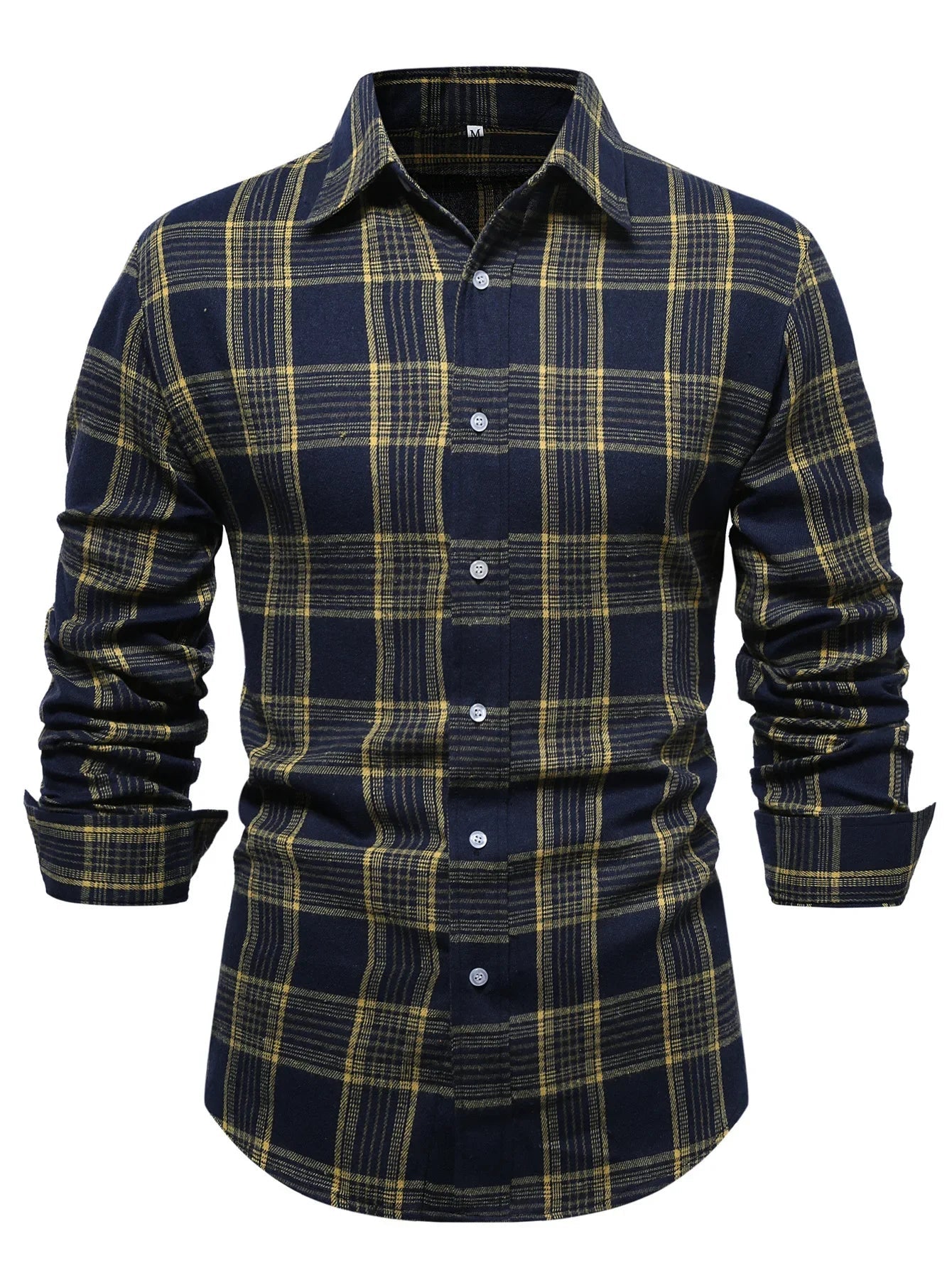 Casual Plaid Long Sleeve Men&