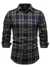 Casual Plaid Long Sleeve Men&