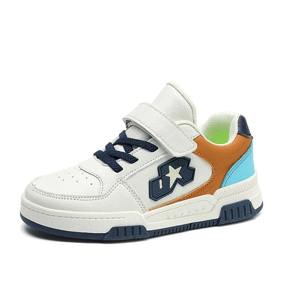 2025 Blue Skateboard Shoes Kids Sneakers Boys Comfortable Leather Casu