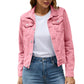 2025 Trend Womens Short Denim Jacket Classic Long Sleeve Boyfriend Jean Jacket Slim Fit Button Down Lapel Denim Coat Outwear ShedPoundsPortal