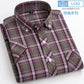 2025 Summer Cotton Plaid Short Sleeve Shirts For Men Plus Size Regular Fit Classic Young  England  Style Shirts Man&