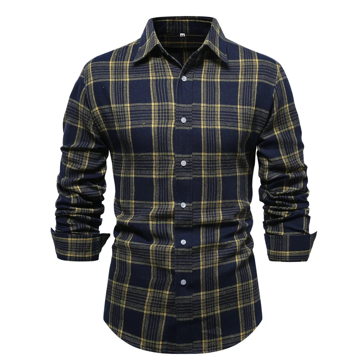 Casual Plaid Long Sleeve Men&