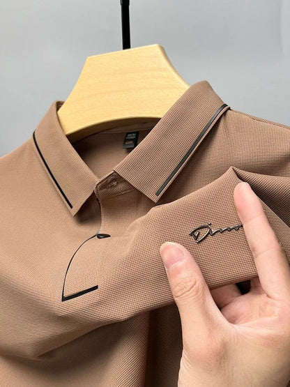 High end luxury brand fashion hot diamond short sleeve Advanced printed POLO shirt summer new Korean version men&