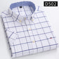 Cotton Fabric Breathable Men Oxford Short Sleeve Summer Plaid Striped Male Shirt Business Regular Fit Oversized Clothes ShedPoundsPortal