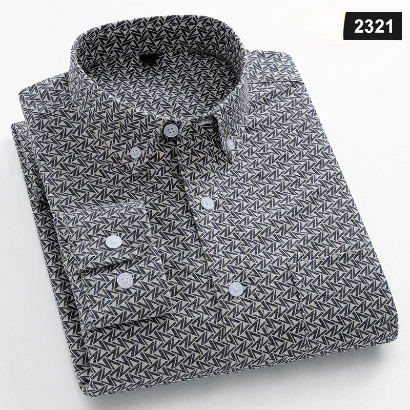 Casual Long-sleeve Shirts for Men Slim Fit Plain Shirt 100%cotton Plaid Striped Tops Soft Designer Fashion Korean Trends Clothes ShedPoundsPortal