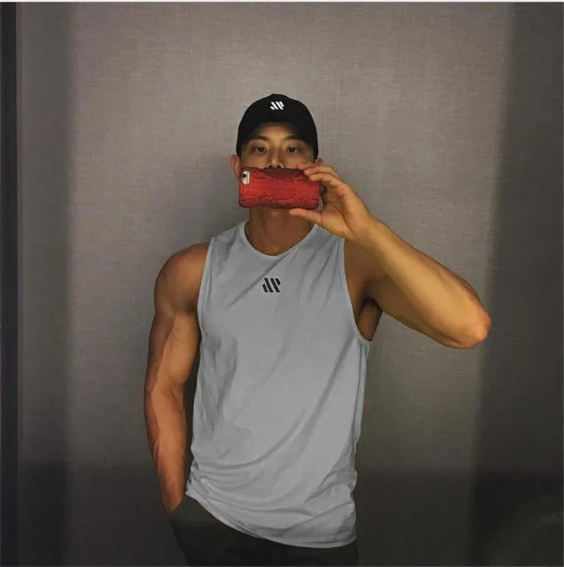 2024 Mens fitness gyms Tank top men Fitness sleeveless shirt Male mesh breathable Sports vest Undershirt Gyms Running vest men ShedPoundsPortal