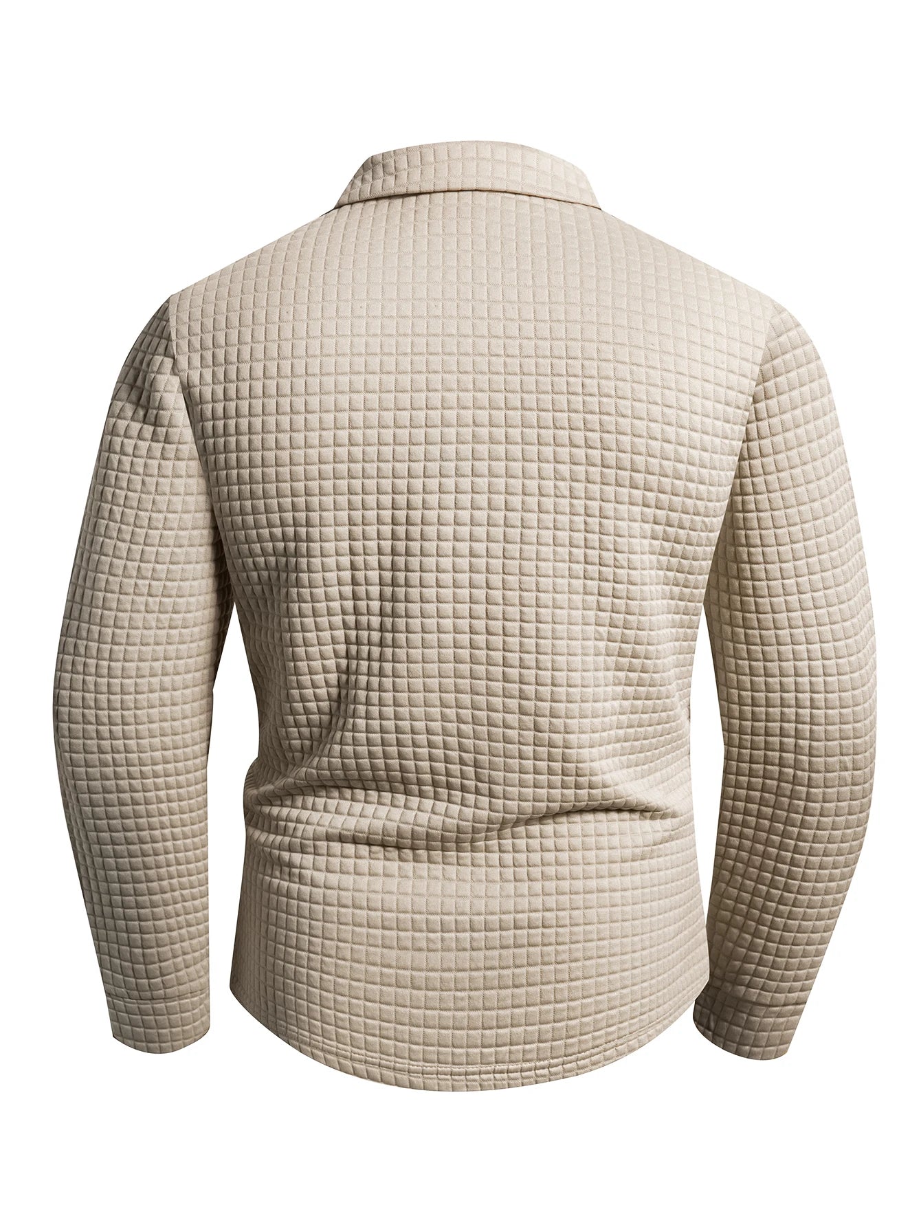 Digital Printed Fabric with Irregular Plaid Pattern, Non-Positioned Plaid Pattern, Thick Long-Sleeve Turn-Down Collar Top, Square Plaid Texture Fabric, Fashionable Casual Everyday Wear ShedPoundsPortal