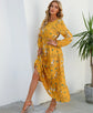Women Eid Muslim Dresses Tight Waist O Neck Ruffles Spliced Casual Vestidos Flowers Dress Dubai Kaftan Islam Morocco Arab ShedPoundsPortal