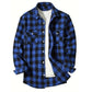 Mens Shirts Single Breaste Classic Plaid Smart Casual Flannel Shirt Long Sleeved Chest Two Pockets Design Spring Autumn Men Tops ShedPoundsPortal