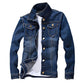 Men Jeans Jacket  Stylish Pure Color Slim Fit Jeans Jacket  Vintage Men Denim Jacket ShedPoundsPortal