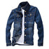 Men Jeans Jacket  Stylish Pure Color Slim Fit Jeans Jacket  Vintage Men Denim Jacket ShedPoundsPortal