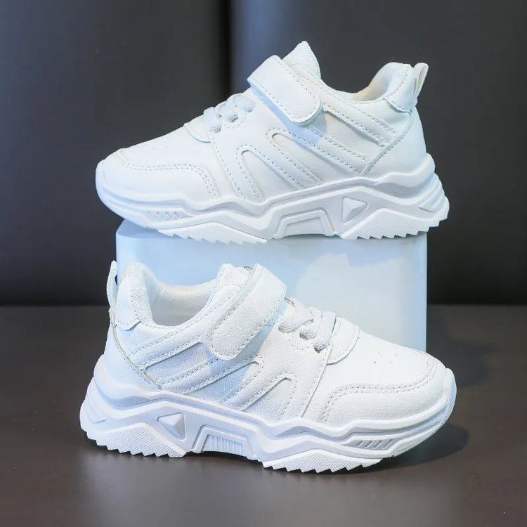 Spring Kids White Sneakers Leisure Chunky Concise Fashion Boys Girls 