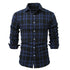 Casual Plaid Long Sleeve Men&