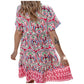 Fashionable Loose Fit Short Skirt Summer New V Neck Boho Ethnic Print Casual Dress Womens Sports Conservative Midi Dresses