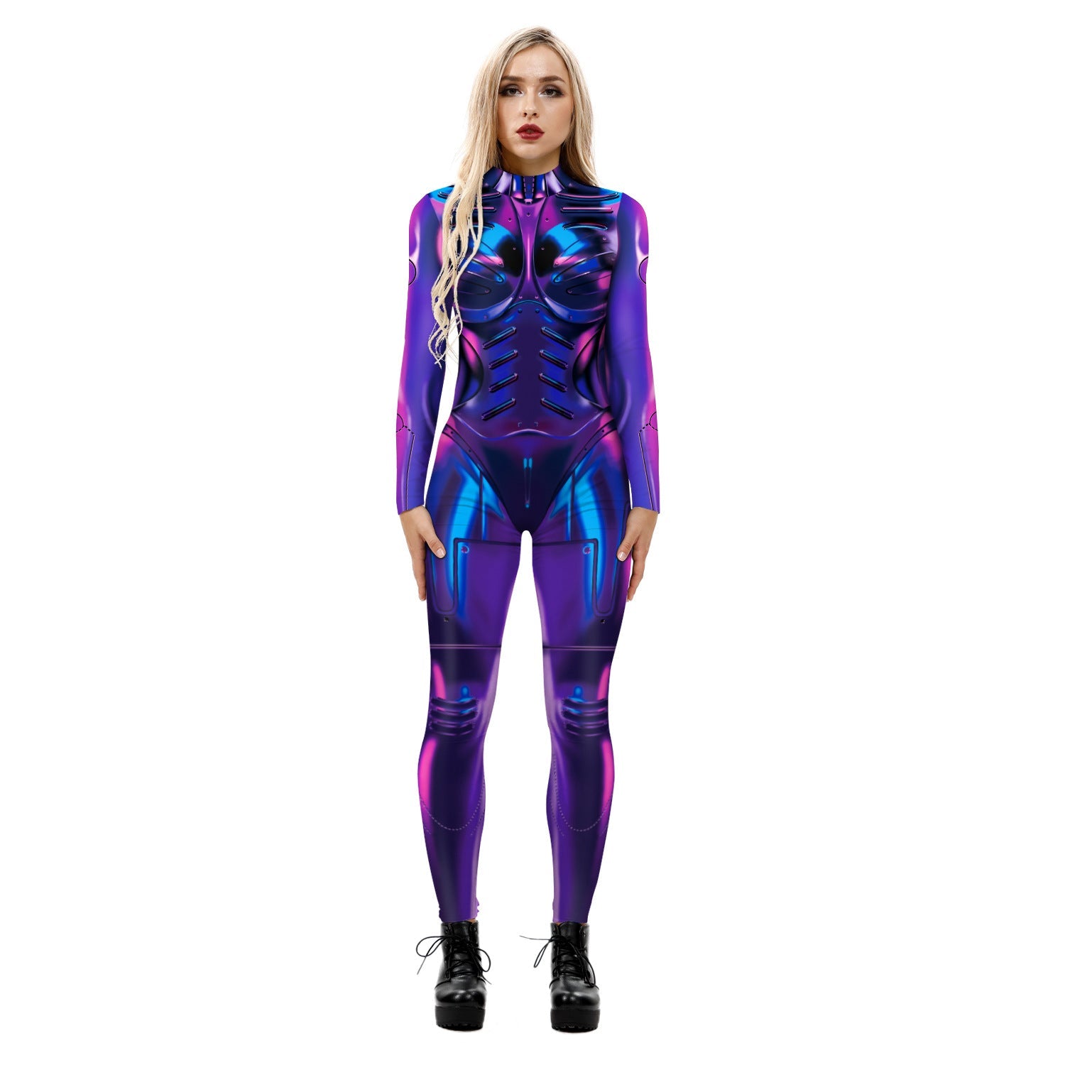 Popular Halloween Jumpsuit Sexy Print Cos Futuristic Clothing Tight Jumpsuit Wholesale Women Clothes Rompers Womens Combinaison ShedPoundsPortal