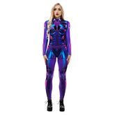 Popular Halloween Jumpsuit Sexy Print Cos Futuristic Clothing Tight Jumpsuit Wholesale Women Clothes Rompers Womens Combinaison ShedPoundsPortal