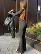 Jumpsuits Autumn New Women Sexy Black Backless Long Sleeve Bodycon Rompers Fashion Streetwear Flare Pants Casual Slim Jumpsuits ShedPoundsPortal