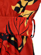 Elegant lapel print single breasted Waist tie long sleeved dress for spring and autumn women&