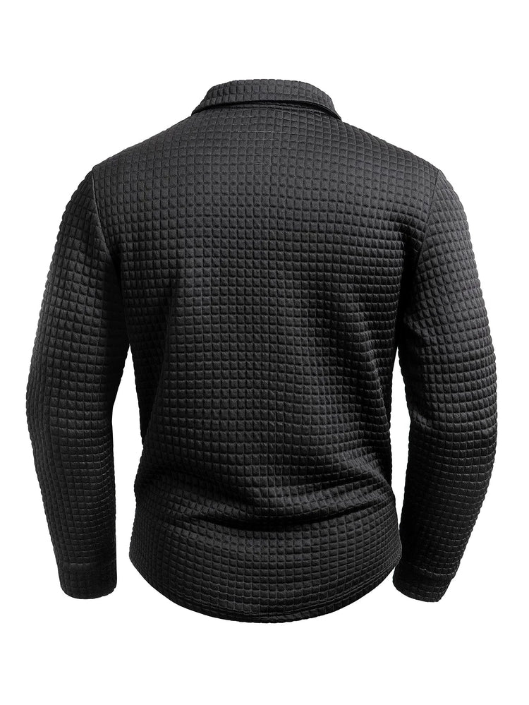 Digital Printed Fabric with Irregular Plaid Pattern, Non-Positioned Plaid Pattern, Thick Long-Sleeve Turn-Down Collar Top, Square Plaid Texture Fabric, Fashionable Casual Everyday Wear ShedPoundsPortal