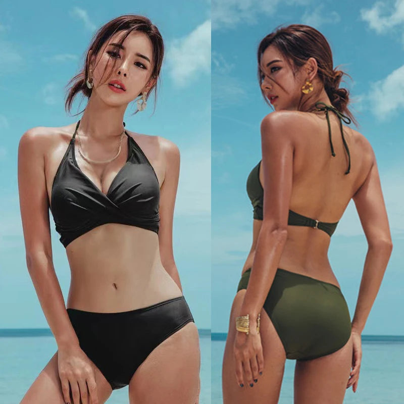 Summer Sexy Swimming Two-Piece Suits for Women High Waist Bikini Set Push Up Bikinis Swimsuits Female Beachwear Bathing Swimwear ShedPoundsPortal