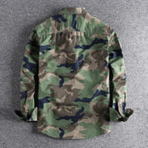 Male Single Breasted Shirts Turn Down Collar Long Sleeve Cardigan Men Shirt Loose Button Safari Style Slight Strech Print ShedPoundsPortal