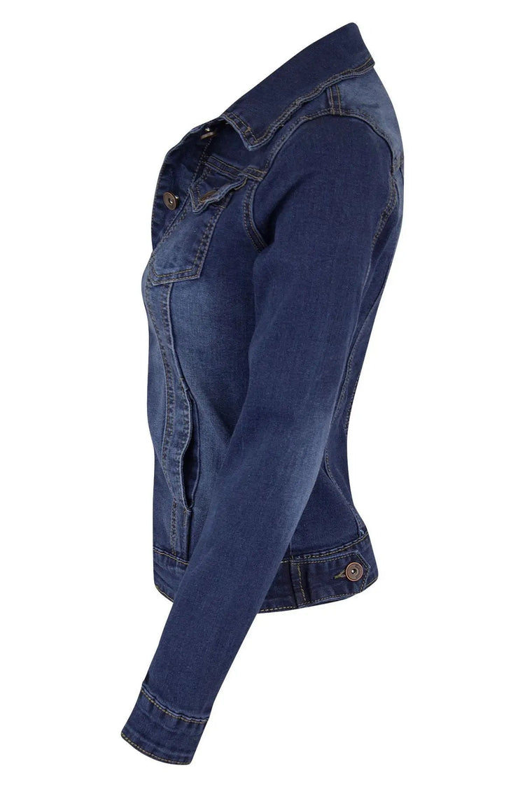 Women Denim Coat Coats Turn Down Collar Spring Maxi Jacket Open Stitch Streetwear Single Breasted Casual Jackets Biker Punk ShedPoundsPortal