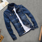 Men Jeans Jacket  Stylish Pure Color Slim Fit Jeans Jacket  Vintage Men Denim Jacket ShedPoundsPortal