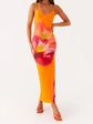 Women s Elegant Floral Print Sleeveless Maxi Dress with  Fit Spaghetti Straps for Summer Beach Party