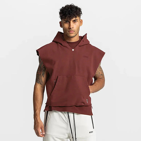 Mens Brand Gyms Clothing Bodybuilding Hooded Tank Top Cotton Sleeveless Vest Sweatshirt Fitness Workout Sportswear Tops Male ShedPoundsPortal