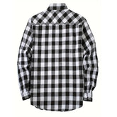 Mens Shirts Single Breaste Classic Plaid Smart Casual Flannel Shirt Long Sleeved Chest Two Pockets Design Spring Autumn Men Tops ShedPoundsPortal