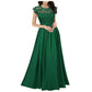 Elegant V-Neck Lace Evening Chiffon Dress for Women