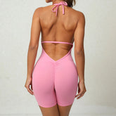 Sporty Jumpsuit Woman Short Lycra Fitness Overalls with Padding Workout Clothes for Women Gym Sets Womens Outfits Sportswear New ShedPoundsPortal